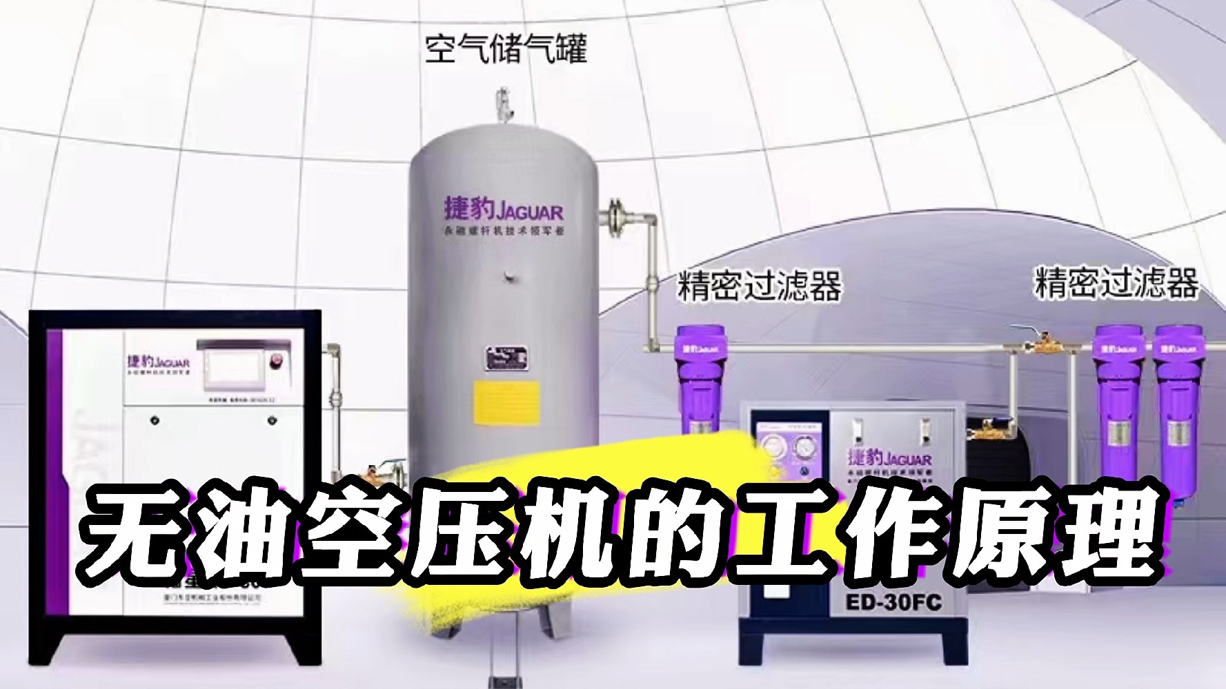 無(wú)油空壓機(jī)工作原理江蘇捷豹空壓機(jī)江陰廣信金屬？
